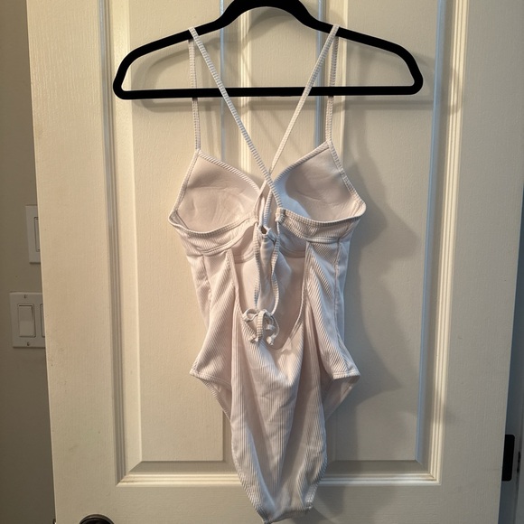 White Ribbed Swimsuit - Picture 2 of 2